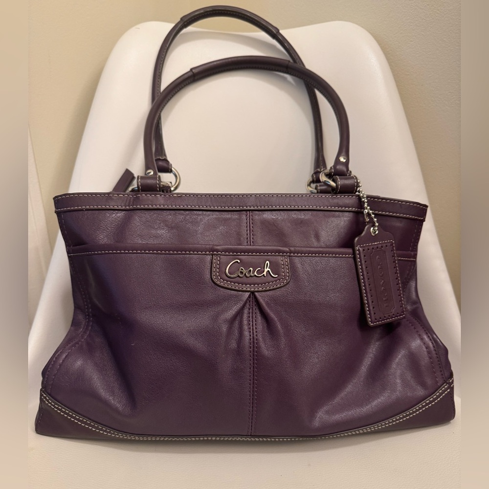 Coach Park Purple Leather Shoulder Bag